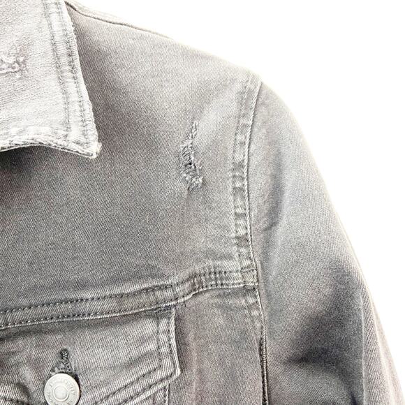 2/$30 Aeropostale Medium Womens Black Wash Seriously Stretchy Denim Jean Jacket - Picture 7 of 12